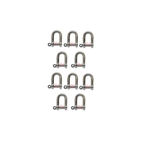10 PC 5/32'' Marine Stainless Steel Chain D type Rigging Bow Shackle 150 Lb