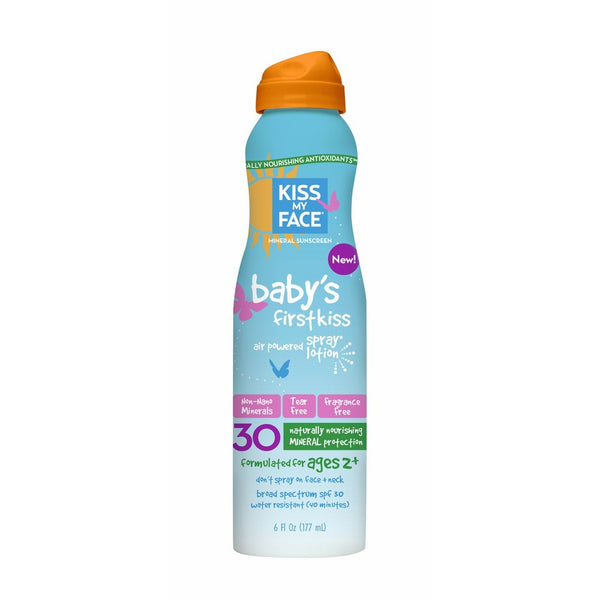 Kiss My Face Baby's Air Powered Spray Lotion SPF 30, Fragrance Free 6 oz