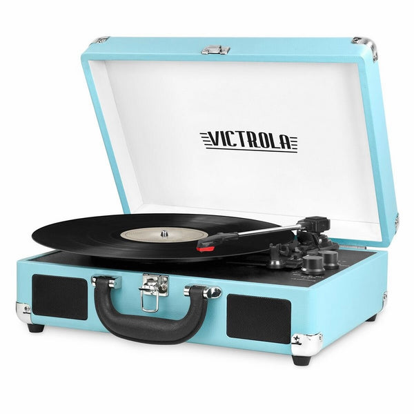 Victrola Vintage 3-Speed Bluetooth Suitcase Turntable with Speakers, Turquoise