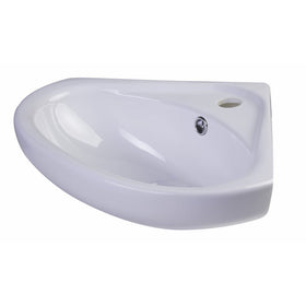 ALFI brand AB109 Corner Porcelain Wall Mounted Bath Sink, 18", White