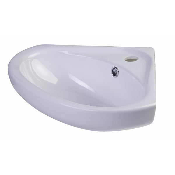 ALFI brand AB109 Corner Porcelain Wall Mounted Bath Sink, 18", White