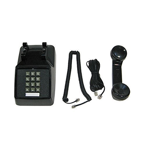 Single Line 2500 Classic Analog Desk Phone with Volume Control, 2 Ports, Handset and Line Cord Included , Black - Works on PBX, 1 Year Protection