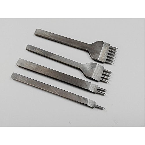 Gaosi Tools Leathercraft 1/2/4/6 Prong Diamond Chisel Leather Craft Tools Hole Punches Lacing Stitching Perforate (4mm)