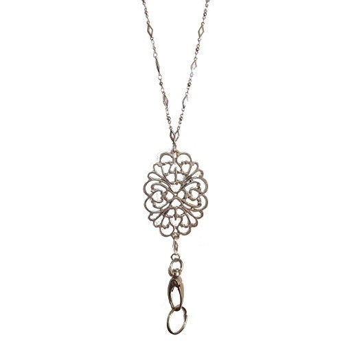 Trendy Women's Fashion Lanyard and Necklace 34" long, Chain Lanyard, For Keys, Badge holder. (Stainless Steel Pendant)