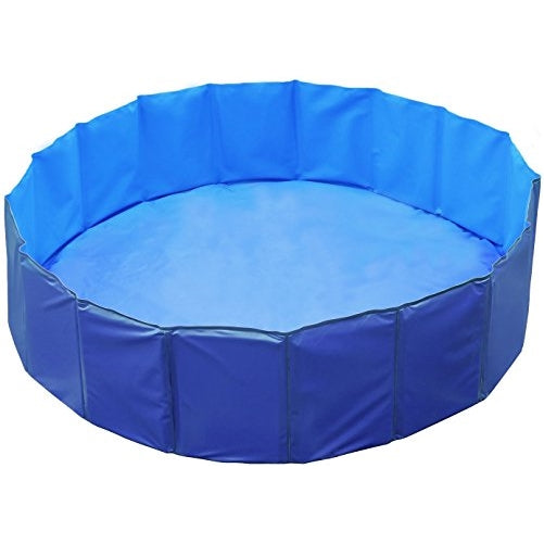 GPCT [63 INCH] Foldable/Portable [Collapsible] Large Dog Pet Bathing Swimming Pool. Durable, Heavy Duty, Bathing Bath Tub Wash Pond Water Washer For Toddlers, Dogs, Cats, Pets [BLUE]