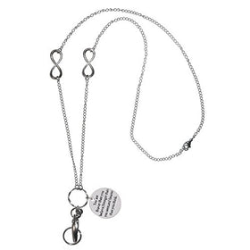Hidden Hollow Beads Message You are Braver Charm Fashion Lanyard Necklace, Women's super strong chain for ID badge holder and keys, 34" long (Charm Lanyard You are braver)