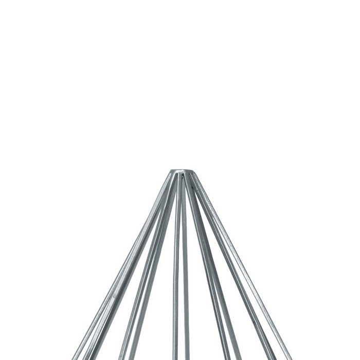 Metal Frame Pyramidal Sculpture with Tapered Bottom, Small, Silver