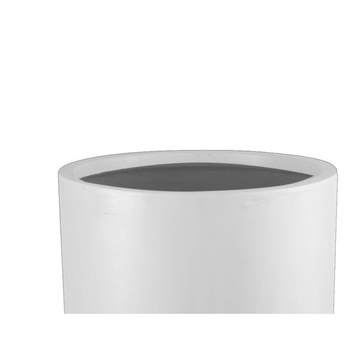 Round Fiberstone Planter with Tripod Tapered Legs, Set of 3, White and Black