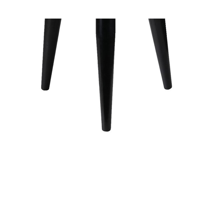 Round Fiberstone Planter with Tripod Tapered Legs, Set of 3, White and Black