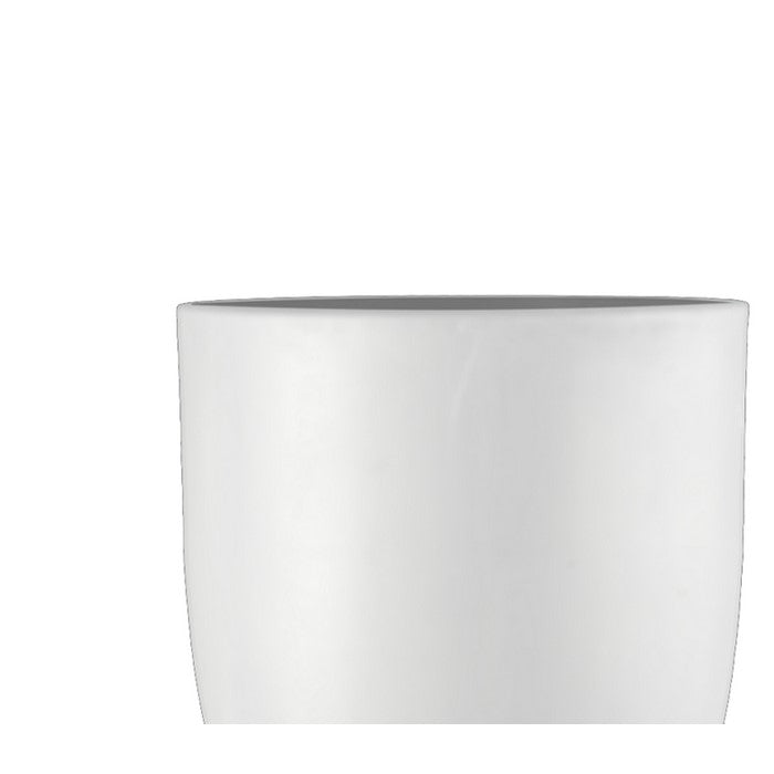 Round Cup Shaped Planter with Tripod Tapered Legs, Set of 3,White and Black
