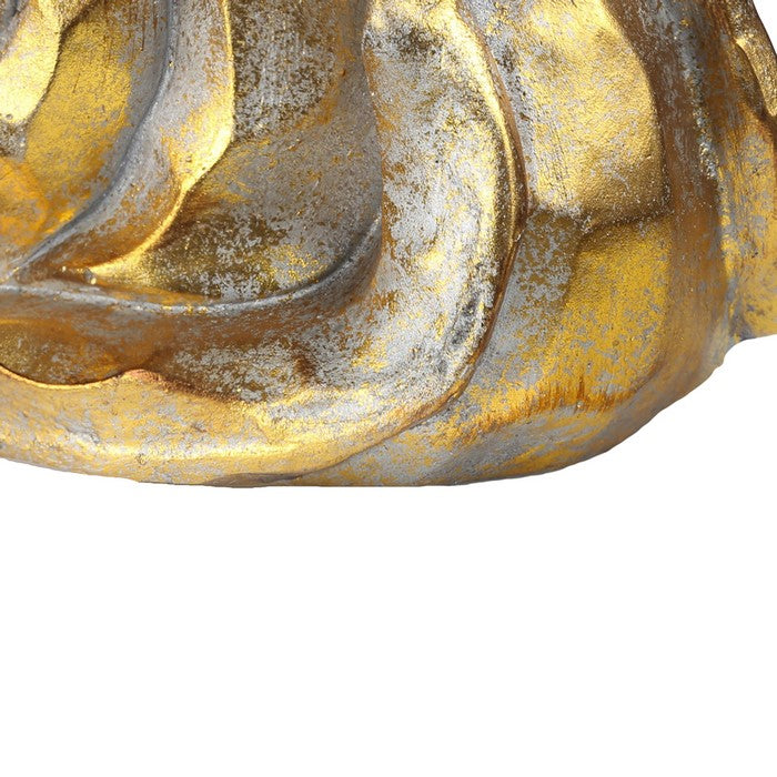 Fiberstone Snail Sculpture with Hammer Design, Distressed Gold