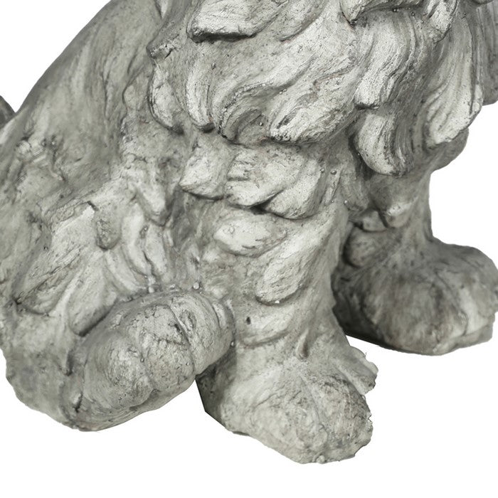 Nowwich Terrier Dog Fiberstone Figurine in Sitting Position,Distressed Gray