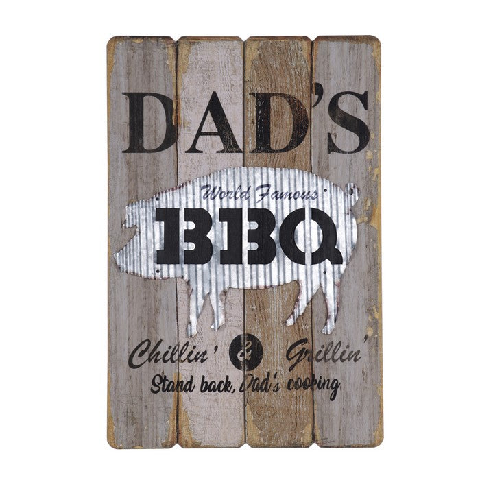 2 Piece Slated Plaques with Butchery and Barbeque Graphics, Brown and Black