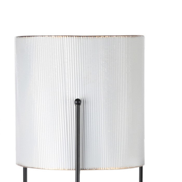 3 Piece Gold Rim and Corrugated Round Metal Planter, White and Black