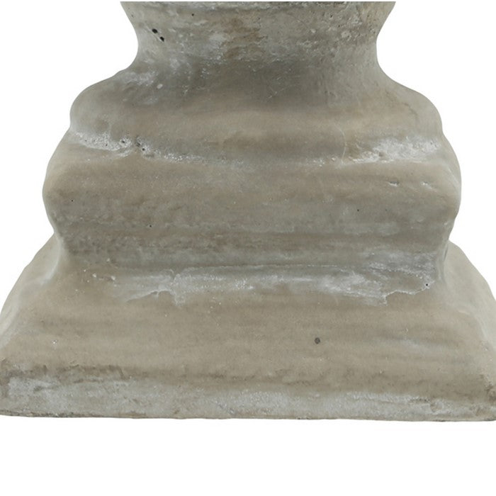 Cabbage Cement Figurine with Square Pedestal Base, Large, Gray