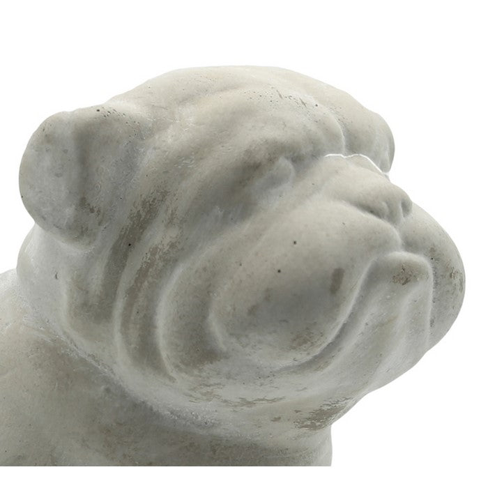 Cement Bulldog Figurine Standing on 4 legs, Weathered Gray