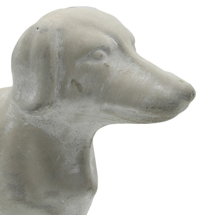 Cement Dachshund Dog Figurine Standing on 4 legs, Weathered Gray