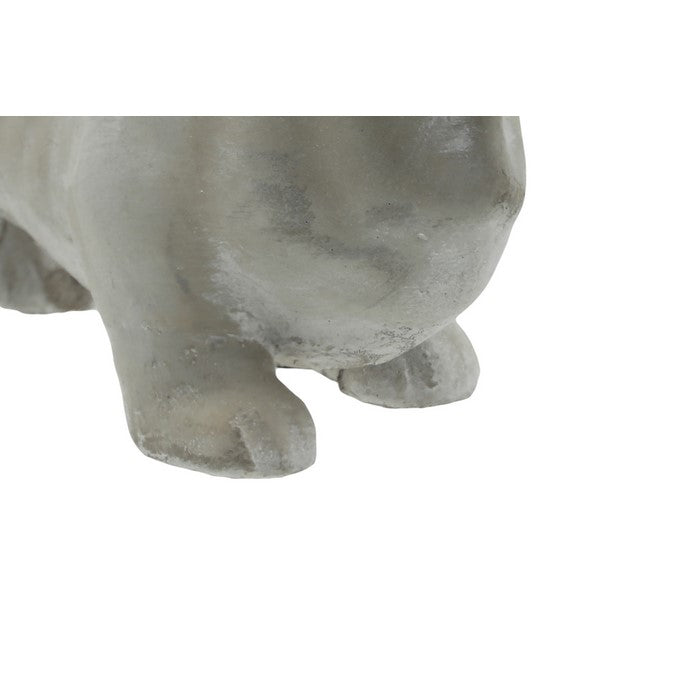Cement Dachshund Dog Figurine Standing on 4 legs, Weathered Gray