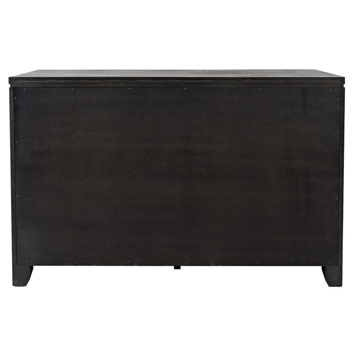 54 Inch Transitional Style Wooden Server with 3 Storage Drawers, Gray