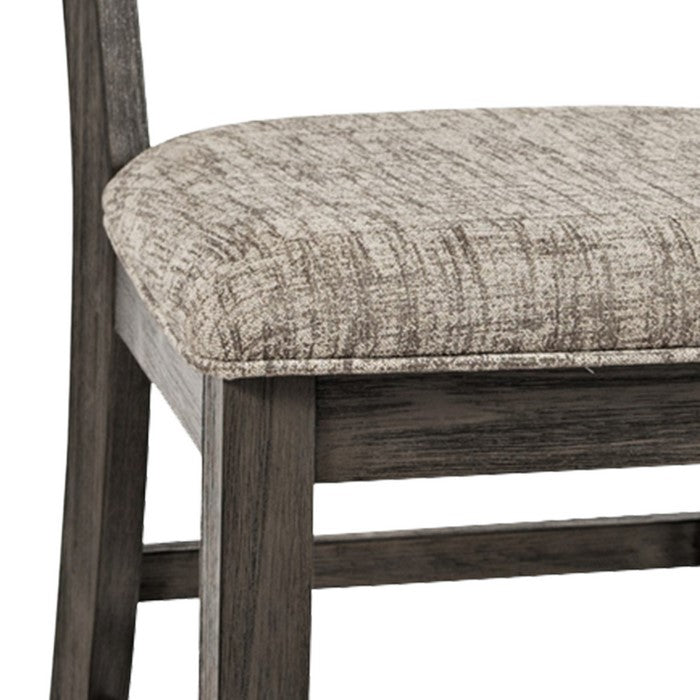 Wooden Counter Height Stool with Ladder Type Backrest, Set of 2, Brown