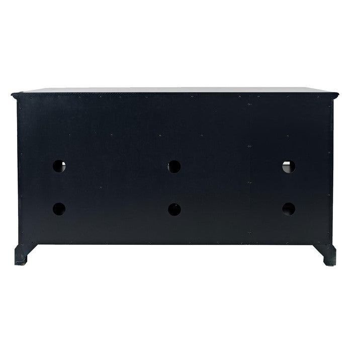 60 Inch Media Unit with 3 Drawers and 4 Doors with X motif details, Blue