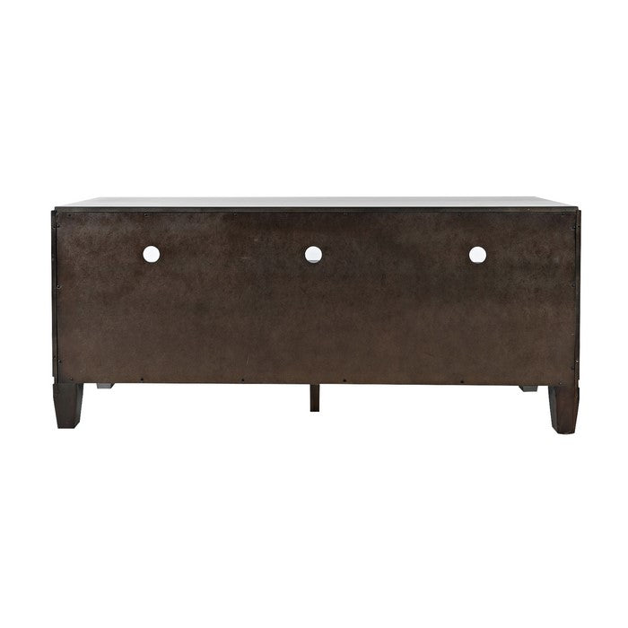 Wooden Media Unit with 2 Drawers and 3 Open Shelves, Small, Gray