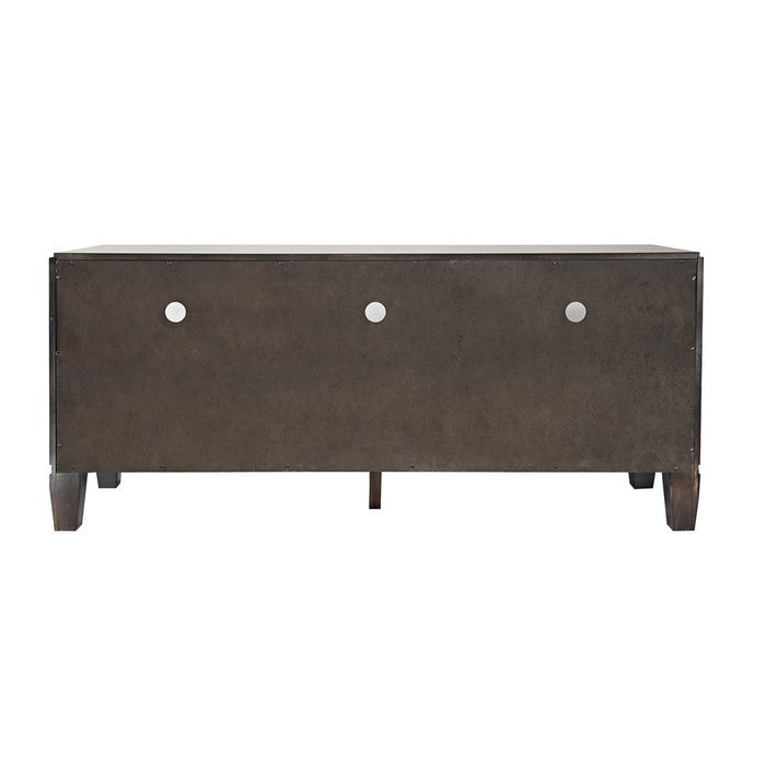Wooden Media Unit with 2 Drawers and 3 Open Shelves, Large, Gray