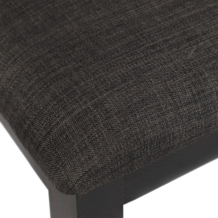 Chair with Fabric Padded Seat and Slatted Backrest, Set of 2, Gray