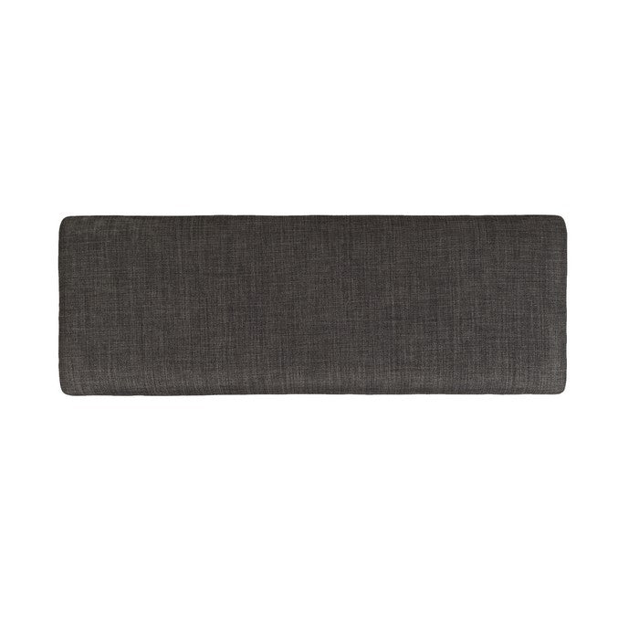 Farmhouse Style Bench with Cushioned Seat and Tapered Legs, Gray