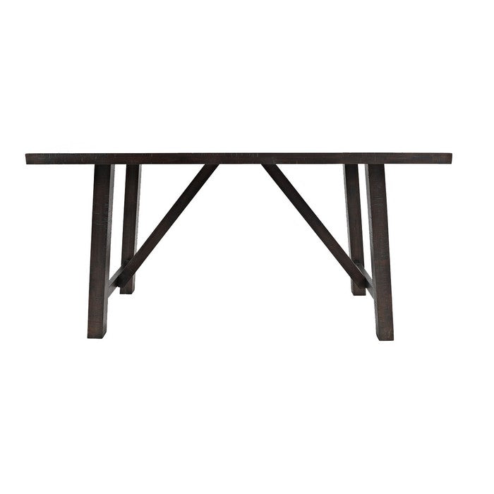 Farmhouse Style Trestle Counter Height Table with Block Legs, Gray
