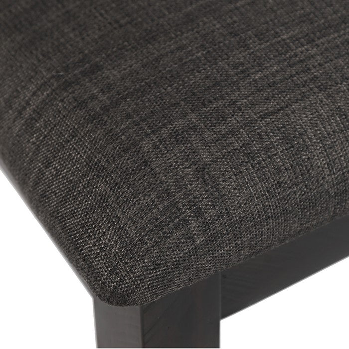 Stool with Fabric Padded Seat and Slated Backrest, Set of 2, Gray