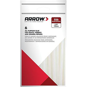 Arrow Fastener SS6 Slow Set 1/2-Inch Glue Sticks, 6-Pack