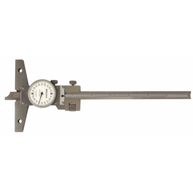 Mitutoyo 527-311-50 Dial Depth Gauge with Fine Adjustment, Caliper Type, 0-6" Range, 0.001" Graduation, /-0.001" Accuracy