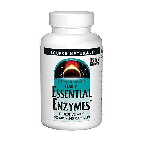 Source Naturals Essential Enzymes 500mg Bio-Aligned Multiple Enzyme Supplement - 240 Capsules