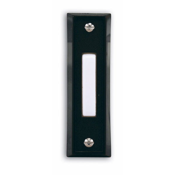 Heath Zenith SL-664-02 Wired Push Button, Black Finish with White Center Button
