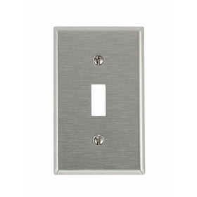 Leviton 84001 1-Gang Toggle Device Switch Wallplate, Standard Size, Device Mount, Stainless Steel