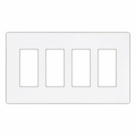 Eaton 9524WS ASPIRE Screwless Wallplate, 4-Gang, White Satin
