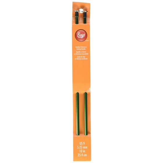 Boye 10-Inch Aluminum Single Point Knitting Needles, Size 9