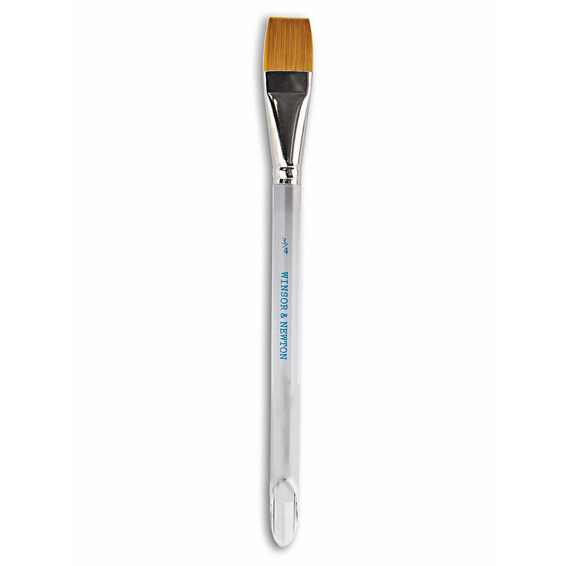 Winsor & Newton 5466119 Series 995 Aquarelle Golden Nylon Short Handle Brush - Flat Wash 3/4 inch