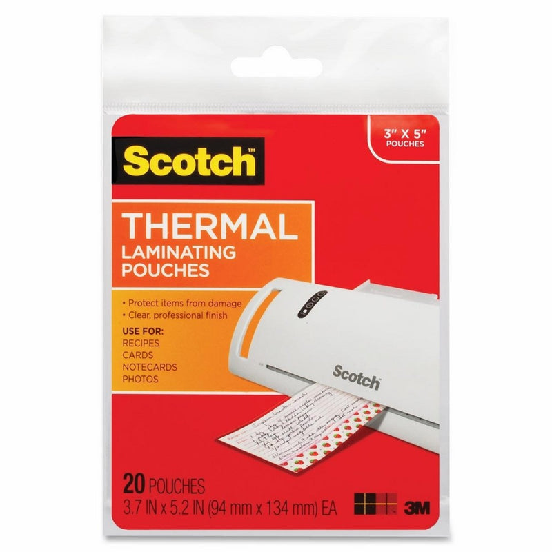 Scotch Thermal Laminating Pouches, 3.7 x 5.2-Inches, 20-Pouches (TP5902-20)