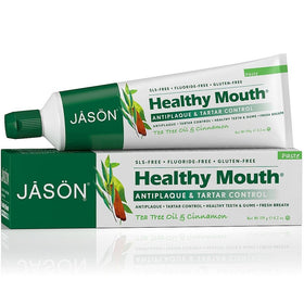 JASON Healthy Mouth Anti-Cavity & Tartar Control Toothpaste Gel, Tee Tree Oil & Cinnamon, 6 oz. (Packaging May Vary)