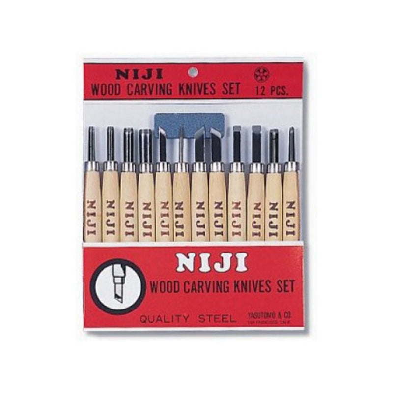 Niji Yasutomo Wood and Linoleum Cutting Set, Set of 12