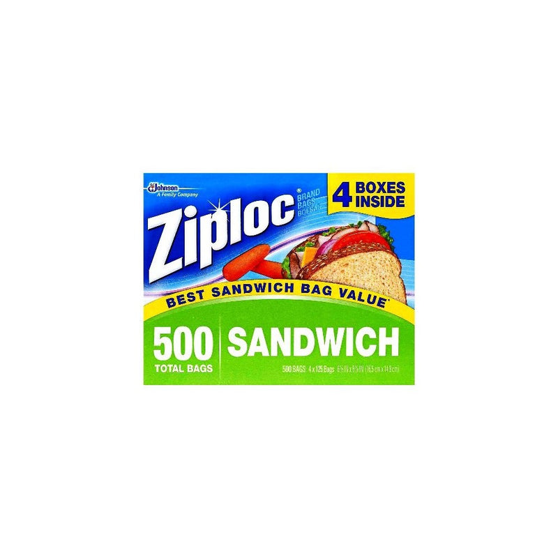 Ziploc Easy Open Tabs Sandwich Bags 125 count (Pack of 4)