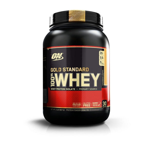 Optimum Nutrition Gold Standard 100% Whey Protein Powder, Strawberry Banana, 2 Pound