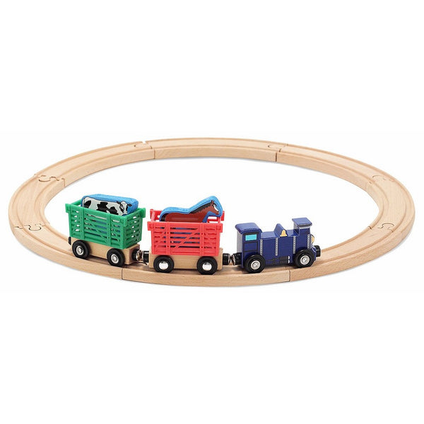 Melissa & Doug Farm Animal Wooden Train Set (12 pcs)