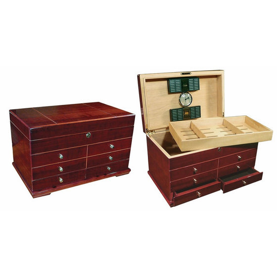 Prestige Import Group Landmark Large Humidor with Drawers - Color: Cherry Finish