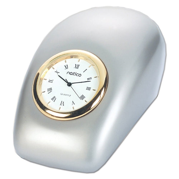 Natico Clock,Tron Design, Pearl Silver Finish (10-P792)