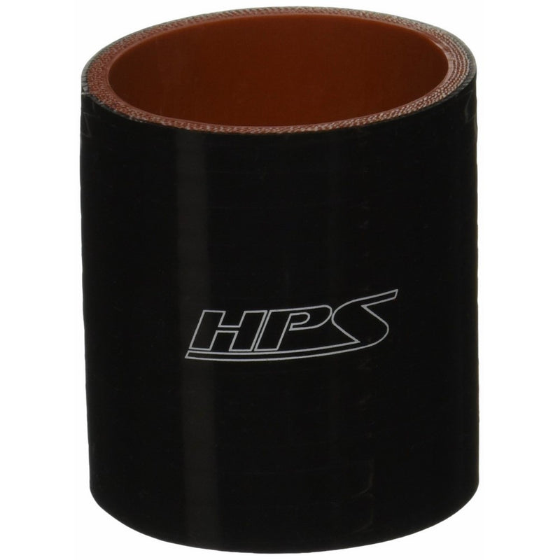 HPS HTSC-238-BLK Silicone High Temperature 4-Ply Reinforced Straight Coupler Hose, 100 PSI Maximum Pressure, 3" Length, 2-3/8" ID, Black