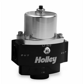 Holley 12-843 10AN Inlet / 2 x 8AN Outlet 4.5-9 PSI Adjustable Billet Fuel Pressure Regulator