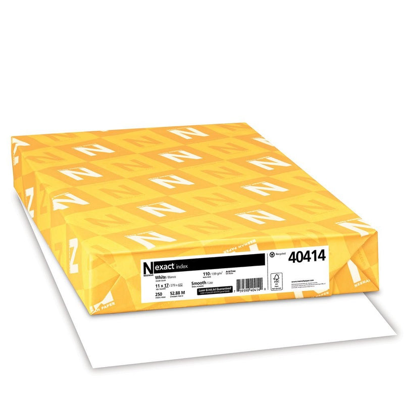 Neenah Paper 40414 Neenah Exact Index, 110 lb, 11 x 17 Inches, 250 Sheets, White, 94 Brightness